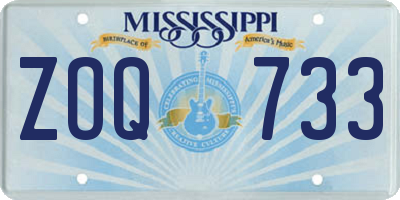 MS license plate ZOQ733