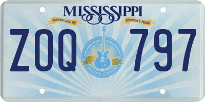 MS license plate ZOQ797
