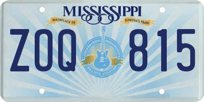 MS license plate ZOQ815