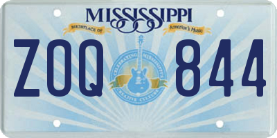 MS license plate ZOQ844