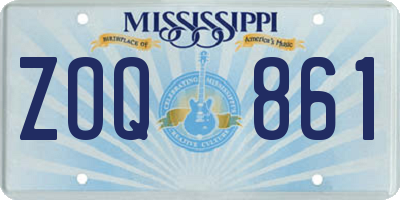 MS license plate ZOQ861