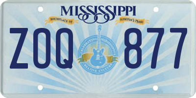 MS license plate ZOQ877