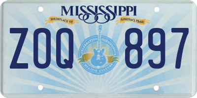 MS license plate ZOQ897