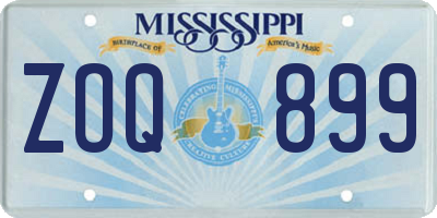 MS license plate ZOQ899