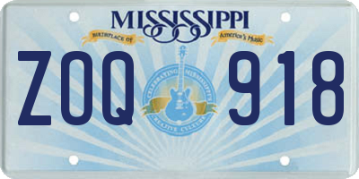 MS license plate ZOQ918