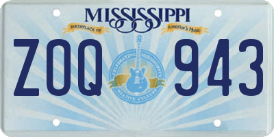 MS license plate ZOQ943