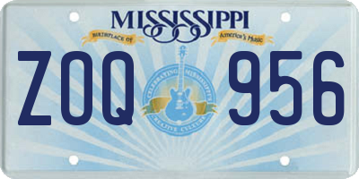 MS license plate ZOQ956