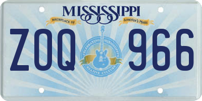 MS license plate ZOQ966