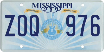 MS license plate ZOQ976