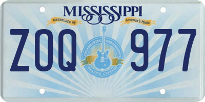 MS license plate ZOQ977