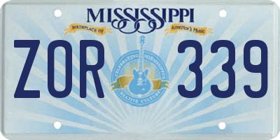 MS license plate ZOR339