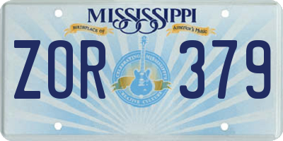 MS license plate ZOR379