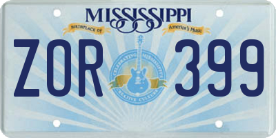 MS license plate ZOR399