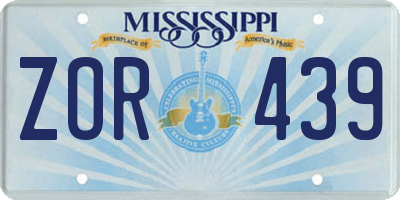 MS license plate ZOR439