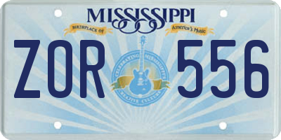 MS license plate ZOR556