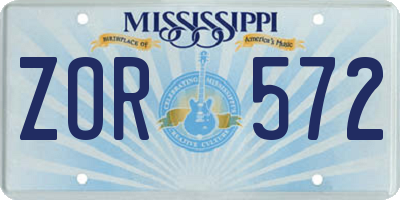MS license plate ZOR572