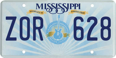 MS license plate ZOR628