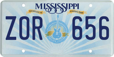 MS license plate ZOR656