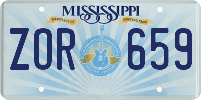 MS license plate ZOR659