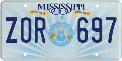 MS license plate ZOR697