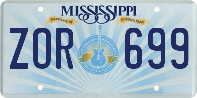 MS license plate ZOR699
