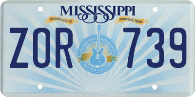 MS license plate ZOR739
