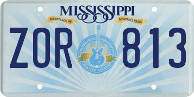 MS license plate ZOR813