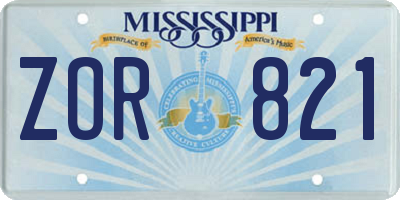 MS license plate ZOR821