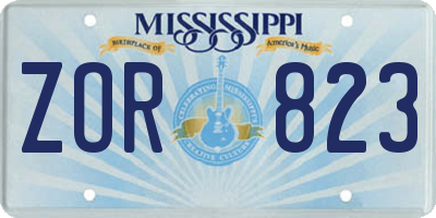 MS license plate ZOR823