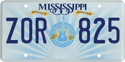 MS license plate ZOR825