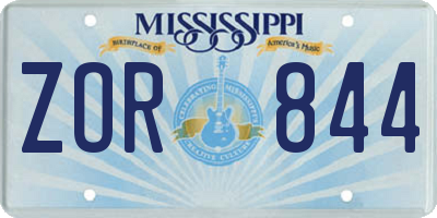 MS license plate ZOR844