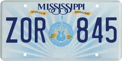 MS license plate ZOR845