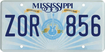 MS license plate ZOR856