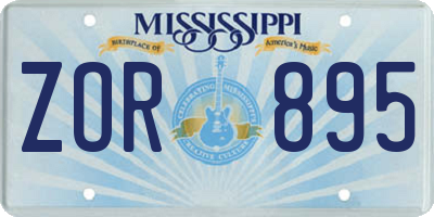 MS license plate ZOR895