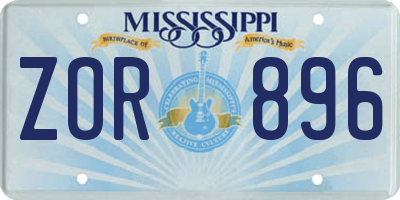 MS license plate ZOR896
