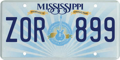 MS license plate ZOR899