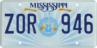 MS license plate ZOR946