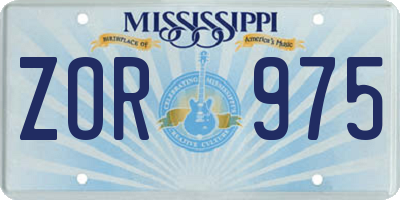 MS license plate ZOR975