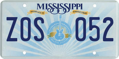 MS license plate ZOS052
