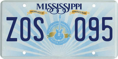MS license plate ZOS095
