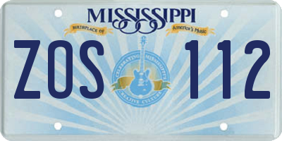MS license plate ZOS112