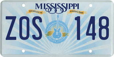 MS license plate ZOS148