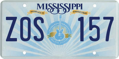 MS license plate ZOS157