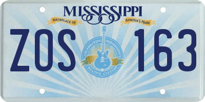 MS license plate ZOS163