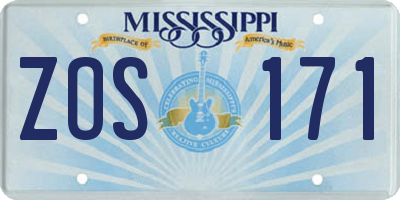 MS license plate ZOS171