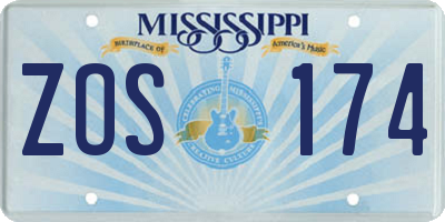 MS license plate ZOS174