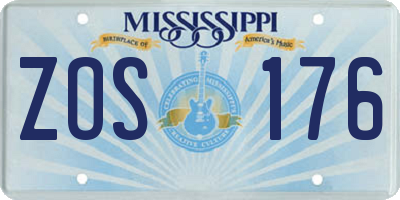 MS license plate ZOS176