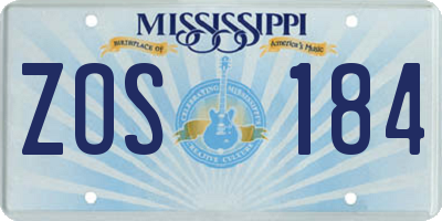 MS license plate ZOS184