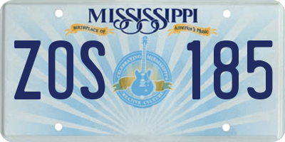 MS license plate ZOS185