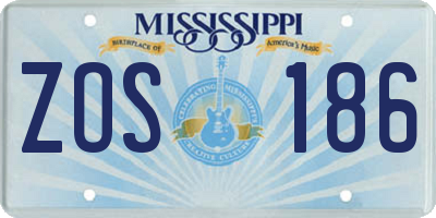 MS license plate ZOS186